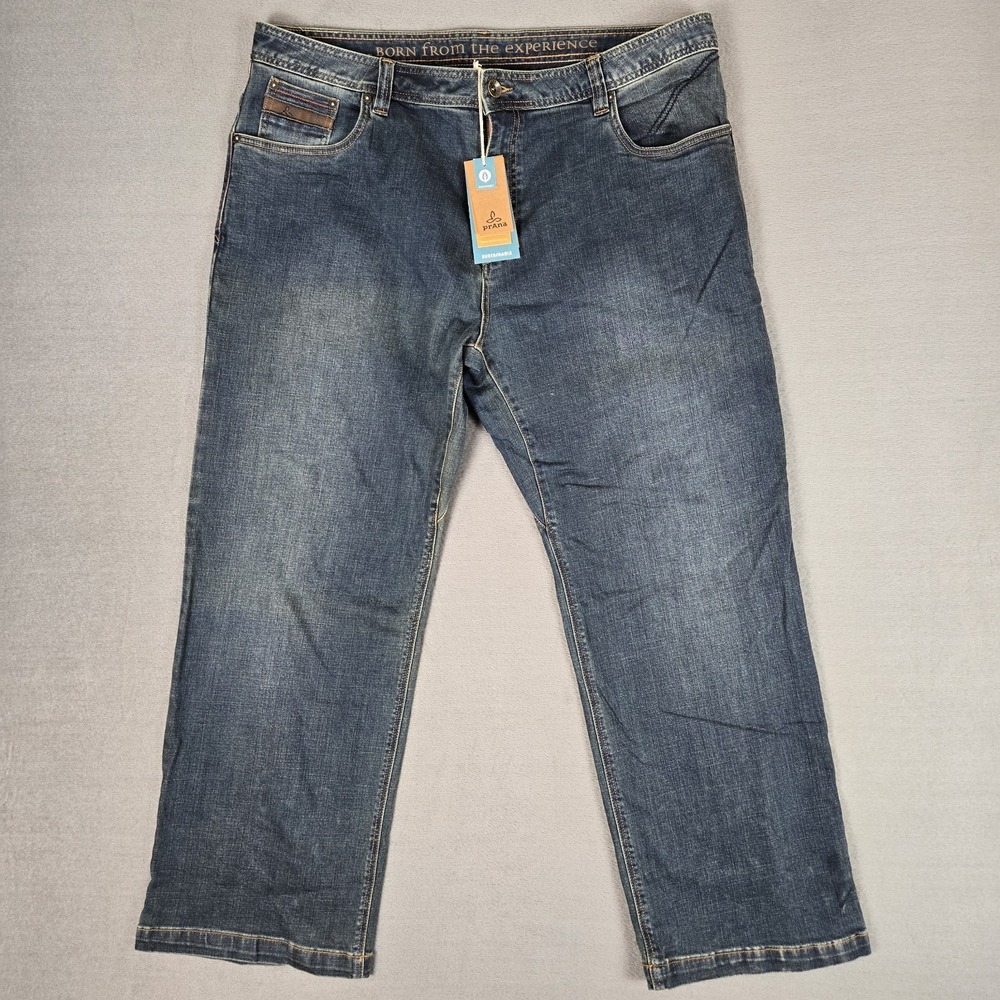 Prana Axiom Jeans Mens 40X30 Antique Stone Washed Blue Sustainable Denim NWT